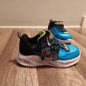 Skechers Kids' Blue and Black Light-Up Shoes